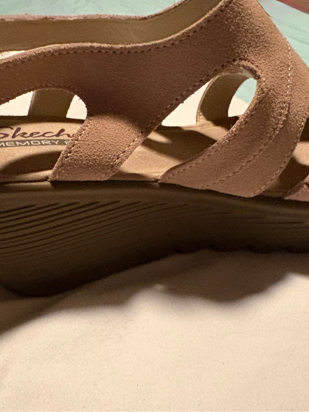 Skechers Women's Blush Suede Wedge Sandal